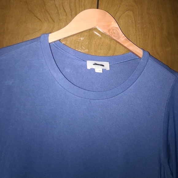 Womens Blue Ruffled Short Sleeve Crew Neck Pullover Shift sz small - Picture 4 of 7